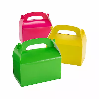 Assorted Neon Favor Gable Box - 80's Birthday Party Supplies - 12 Pieces • $14.45