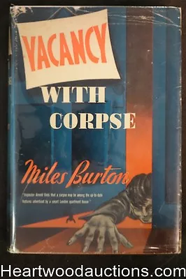 Vacancy With Corpse By Miles Burton (First US Ed) • $350