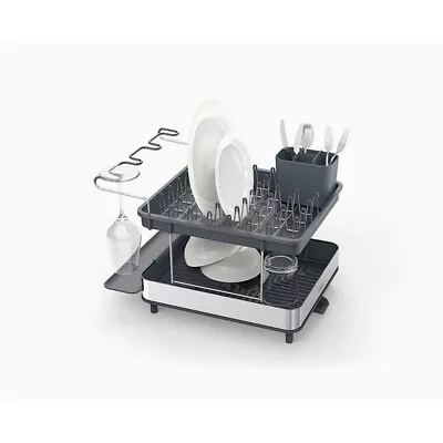 NEW Joseph Joseph Excel Steel 2-tier Dish Rack Grey • $133