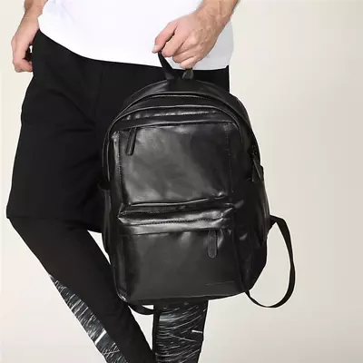 £9.99 • Buy Large Leather Laptop Backpack Travel Rucksack School Bag Men Women Waterproof UK