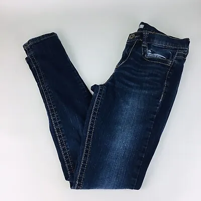 Womens Mudd Size 7 Blue Jeans Dark Wash Stretch Low Rise • $14.99