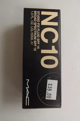 New! M.A.C. STUDIO FIX Fluid 24HR SPF 15 Full Coverage Matte Foundation MAC NC10 • $22.95