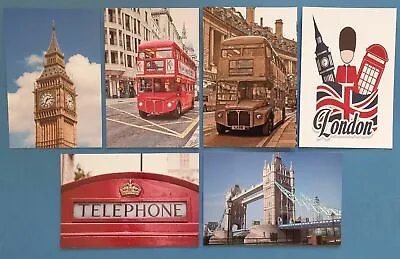 Set Of 6 London Postcards England City View Street Travel Landscape Postcards • £4.39