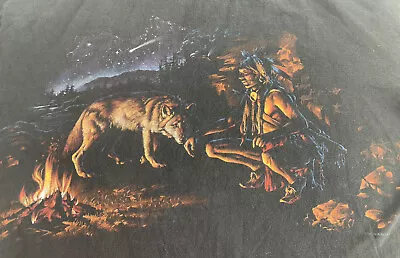 Habitat Vintage 1992 Men’s XL T-Shirt Graphic Native American Campfire Rare • $49