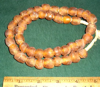 Strand Of (48) Vintage Translucent (1/2 ) Amber Glass Trade Beads African Beads • $25