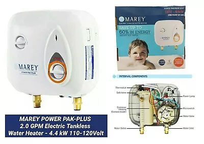 MAREY POWER PAK-PLUS 2.0 GPM Electric Tankless Water Heater - 4.4 KW 110-120Volt • $349.99