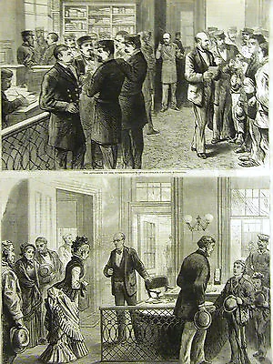 Mulberry Street NYC METROPOLITAN POLICE HEADQUARTERS Policemen 1875 Print Matted • $40