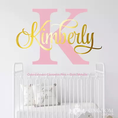 Personalized Name Wall Decal | Custom Girl Monogram Initial Wall Sticker Nursery • $44.99