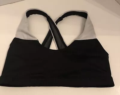 Victoria’s Secret SPORT Ultimate  Sports Bra Black White Small Criss Cross • £13.50