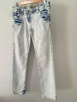 RIVER ISLAND    Low Rise   Acid Wash   Slim Fit   Stretch  Jeans Size 10 • £12.50