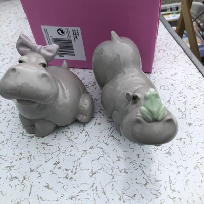 £20 • Buy Nao Animal Figurines. Pair Of Hippo Ornaments.