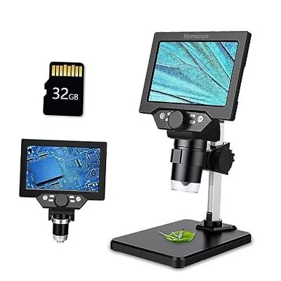 LCD Digital Microscope5.5 Inch 1080P 10 Megapixels1-1000X Dark Black • $148.09