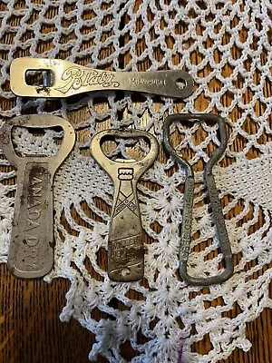 Lot Of 4 Vintage Beer Soda Bottle Openers: Miller Blatz Lucky Lager Canada Dry • $10.99