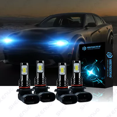 For Dodge Charger 2006-2010 - 4PC 8000K LED Headlight Bulbs Hi/Lo Beam 9005 9006 • $25.92