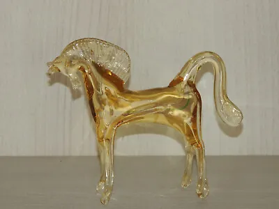 £128.07 • Buy Murano Art,Amber Glass Horse Figurine ,Vintage,Italy