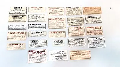 Lot Of 25 Pharmaceutical Vintage Antique Medicine Drug Poison Medical Labels • $9.99