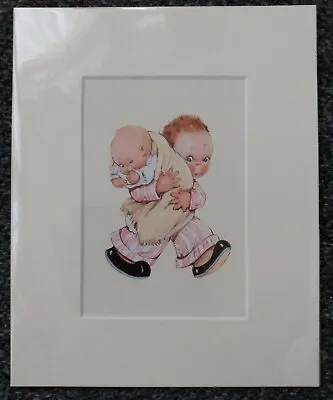 Mabel Lucie Attwell Picture Boy & Baby - 8 X10  Mounted Art Print • £5.99