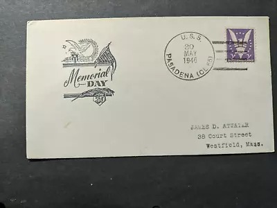 USS PASADENA CL-65 Naval Cover 1946 MEMORIAL DAY Cachet • $9.99