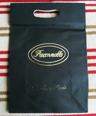 Vintage FACONNABLE Parfums Men Perfumes Paris Paper BAG France Dark Green Gold • £4.62