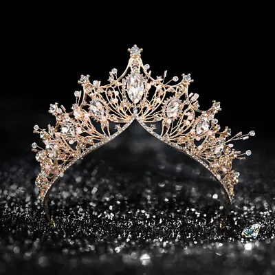 $14.69 • Buy Wedding Bridal Tiaras Pearl Rhinestone Crystal Headbands Wedding Veil Hair Crown