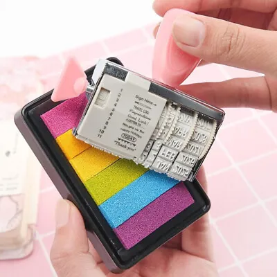 $11.89 • Buy Portable Roller Stamp Words Date Seal Inkpad DIY Scrapbooking CD Making  Craft