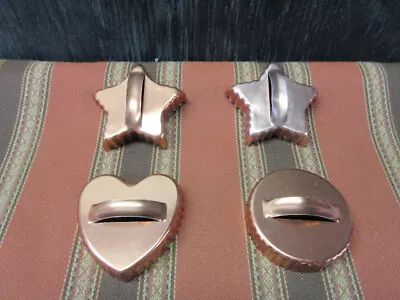 4 Vintage MIRRO Copper Colored Cookie Cutters W/ Crimped Edges • $5.99