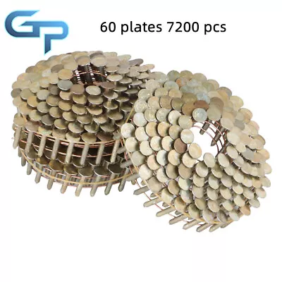 7200Pcs 7/8  × 0.12  15Degree Galvanized Coil Roofing Nail 3/8  Head Diameter US • $59.14