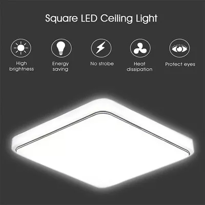 Modern LED Ceiling Lights Square Panel Down Light Bedroom Living Room Wall Lamp • £9.99