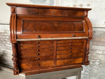 £1200 • Buy Victorian Burr Walnut Roll Top Medical / Collectors / Watch Makers Drawers Chest