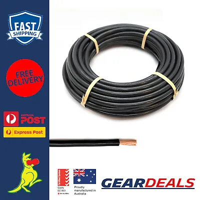 8 B S Cable Single Core 10m Roll Black 74 Amp Australian Made 8 AWG Cable 8 B&S • $39.99
