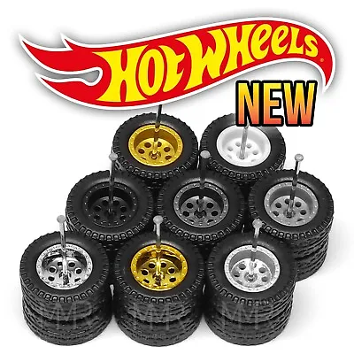 1/64 Scale 8 HOLE V5 OFFROAD Real Rider Wheels Rims Tires Set For Hot Wheels • $2.99