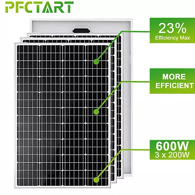 600W 12V Solar Panel Monocrystalline Off Grid Solar Panels Caravan Boat Car RV • £369.58