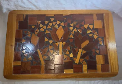 Vtg Handmade In Ecuador Mosaic Wood Multiple Wood Types Teak Rosewood Ironwood • $26.95