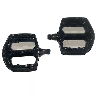 PJ511 Pedals MTB BMX Black 9/16th” Pair Flat Bike Bicycle Large Platform • $23.90