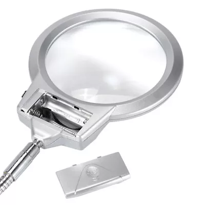 Large Lens Table Top Desk Lamp Lighted Magnifier Magnifying Glass With LED L VZ5 • $20.43