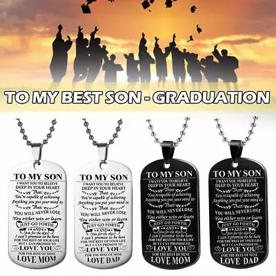 To My Son Never Forget How Much I Love You Dog Tag Military Ball Chain From Dad • $4.99