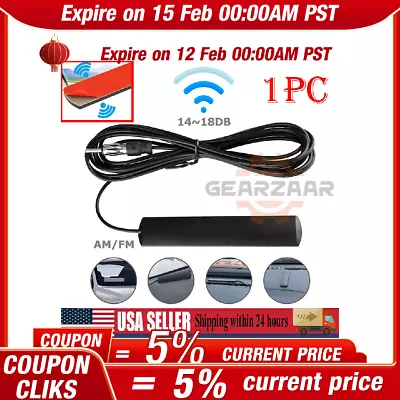 Car Radio Stereo Hidden Antenna Stealth FM AM For Vehicle Truck Motorcycle Black • $5.67