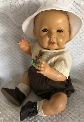 Vintage Celluloid Baby Blue Eyes Doll Made In Japan 18” • $200