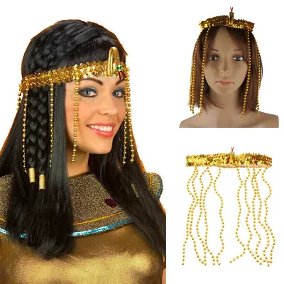 Women's Gold Cleopatra Headdress Gold Egyptian Hair Accessories Snake Jewelry • £7.33