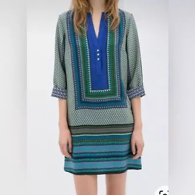 Zara Dress Size S Basic Tunic Shirt Dress  Printed Kaftan Silky • $27