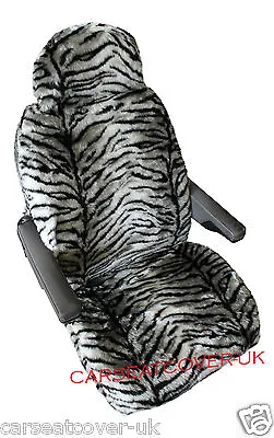 Vw Transporter Luxury Motorhome Seat Covers - Grey Tiger Faux Fur Pair • $80.88