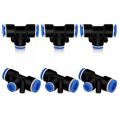 Daptemn Push To Connect Fittings 3/8  X 1/4  X 3/8  OD Reducing Tee 6 PCS Air 3 • $16.12