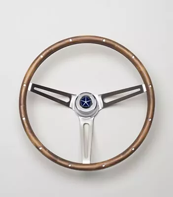 Fits 1961-92 Mopar Pentastar 15  Wood Stainless Steering Wheel Dodge Plymouth • $329.95
