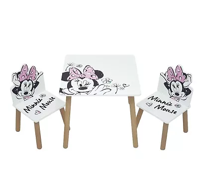 Disney Minnie Mouse Classic Wooden Table And 2 Chair Set By Nixy Children • £54.99