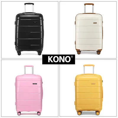 KONO Hardshell Polypropylene Suitcase Trolley Travel Case Hand Cabin Luggage • £43.99