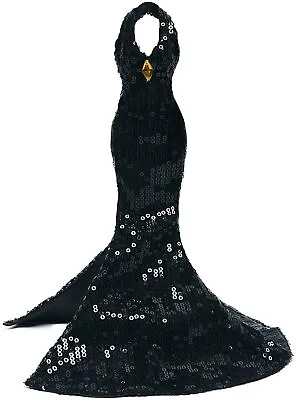 Poppy Parker Silkstone Barbie Black Sequin Mermaid Halter Gown With Slit New A1 • $36.99