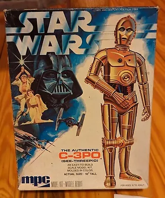 Vintage 1977 Star Wars MPC C-3PO Plastic Scale Model Kit Toy 10  Tall • $39.99