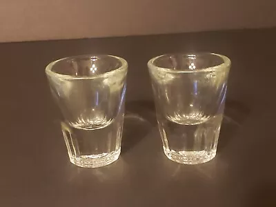 Set Of 2 Vintage Libbey Clear Shot Glass Heavy Thick Beveled Bottom Tapered • $13.47