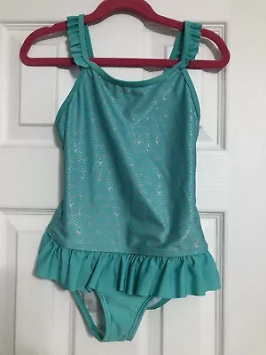 Cat And Jack Girls Mermaid Teal Green One-Piece Swim Suit. Small 6/6x Summer • $12