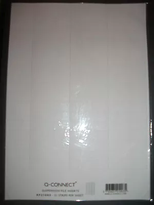 £2.79 • Buy 50 X SUSPENSION FILE TAB WHITE CARD INSERTS Q CONNECT KF21003 ONLY £2.79